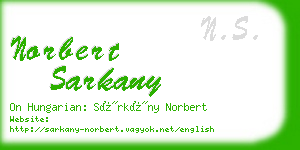 norbert sarkany business card